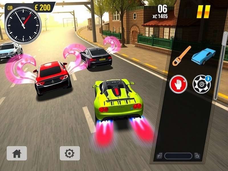 Street Racing 3D gameplay screenshot showing high-speed racing action
